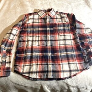 Abercrombie kids soft flannel button up shirt. Size 13/14 blue orange beige